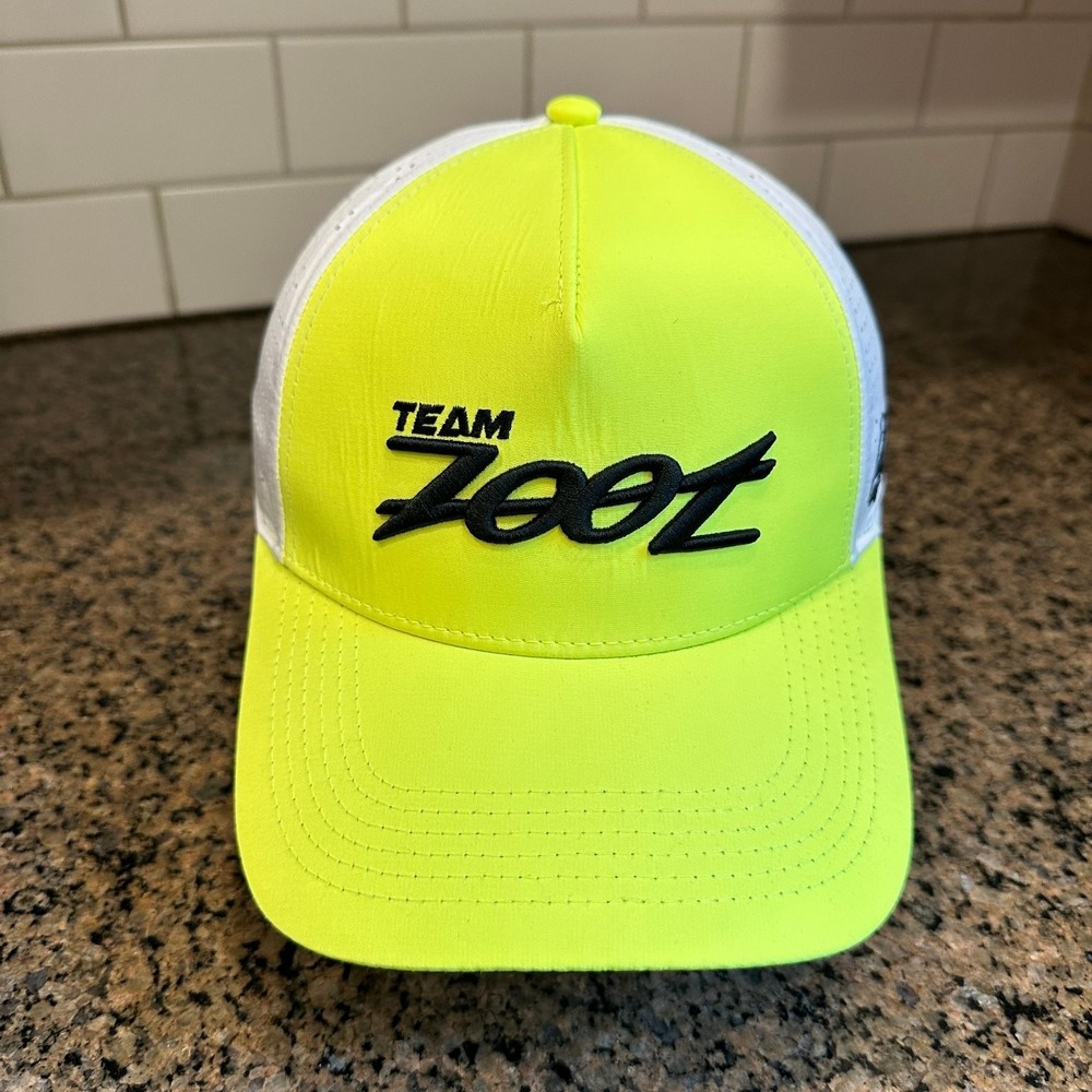 Zoot Team Racing Trucker Hat Men's Adjustable Snapback Neon Yellow White Mesh